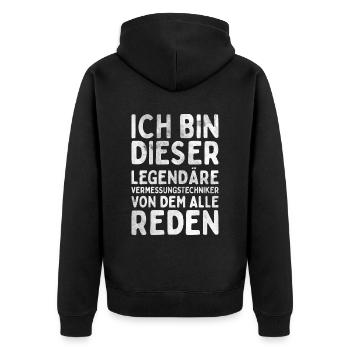 Vermessungstechniker Landvermesser Tolle - Unisex Premium Bio Zip Hoodie - Schwarz - Hinten - Nico (187cm)