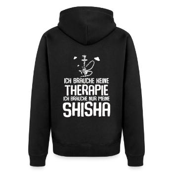 Shisha Geschenk für Wasserpfeife Shishabar Pfeife - Unisex Premium Bio Zip Hoodie - Schwarz - Hinten - Nico (187cm)