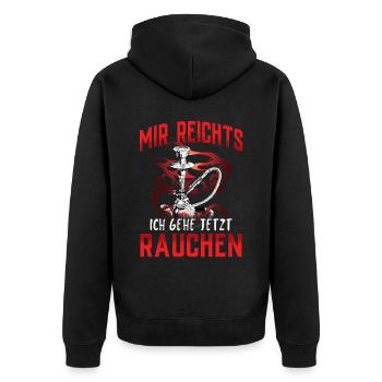 Shisha Geschenk für Wasserpfeife Shishabar Pfeife - Unisex Premium Bio Zip Hoodie - Schwarz - Hinten - Nico (187cm)