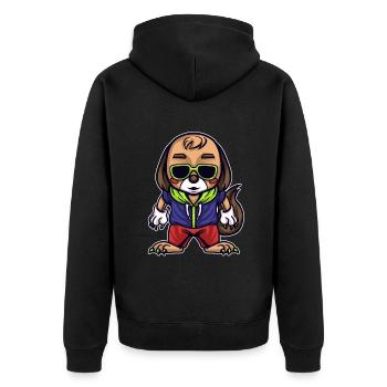 Dog Gift Kids Doggy Doggy Dogdog Bait Boy - Unisex Premium Organic Zip Hoodie - black - Back - Nico (187cm)