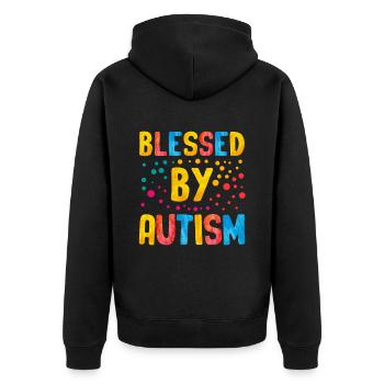Autism Gift Autistic Asperger ADHD Autism - Unisex Premium Organic Zip Hoodie - black - Back - Nico (187cm)