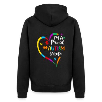 Autismus - Unisex Premium Bio Zip Hoodie - Schwarz - Hinten - Nico (187cm)