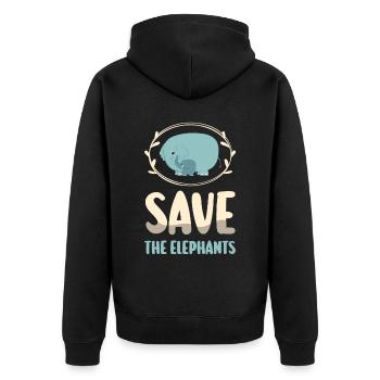 Cadeau d’éléphant pour Proboscis Africa Wilderness Zoo - Veste à capuche bio Premium Unisexe - noir - Dos - Nico (187cm)