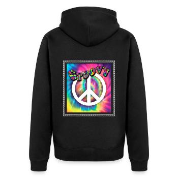 Hippie Peace Groovy Flowerpower Boho Woodstock - Veste à capuche bio Premium Unisexe - noir - Dos - Nico (187cm)
