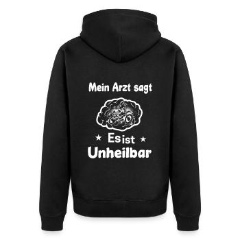 Motocross Geschenk Für Enduro Supermoto Dirt Bike - Unisex Premium Bio Zip Hoodie - Schwarz - Hinten - Nico (187cm)