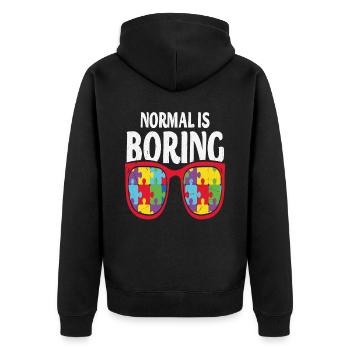 Normal Is Boring Autism Sunglasses - Unisex Premium Organic Zip Hoodie - black - Back - Nico (187cm)
