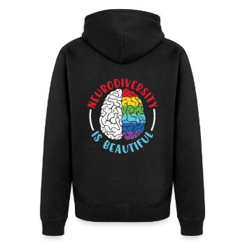 La neurodiversité est belle Neurodiversité Citations - Veste à capuche bio Premium Unisexe - noir - Dos - Nico (187cm)