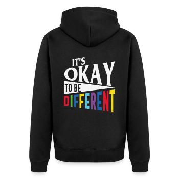 C’est normal d’être des citations de motivation différentes - Veste à capuche bio Premium Unisexe - noir - Dos - Nico (187cm)