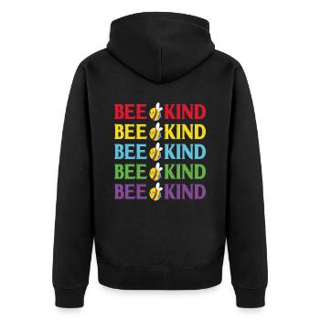 Bee Kind Kindness Quotes - Unisex Premium Organic Zip Hoodie - black - Back - Nico (187cm)