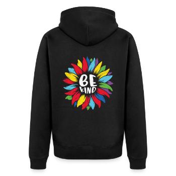 Be Kind Autism Citations motivationnelles - Veste à capuche bio Premium Unisexe - noir - Dos - Nico (187cm)