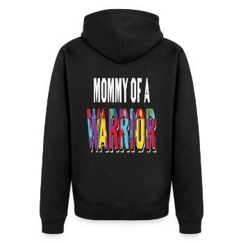 Mommy Of A Warrior Autism Quotes - Unisex Premium Organic Zip Hoodie - black - Back - Nico (187cm)