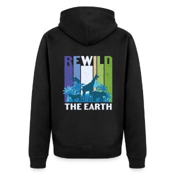 Rewild The Earth Wildlife Citations - Veste à capuche bio Premium Unisexe - noir - Dos - Nico (187cm)