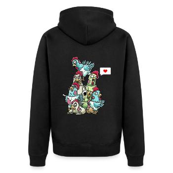 Funny Zombie Chicken Chicken Halloween Costume - Unisex Premium Organic Zip Hoodie - black - Back - Nico (187cm)