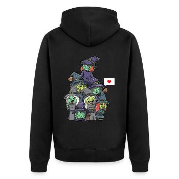 Drôles de sorcières Effrayantes Halloween - Veste à capuche bio Premium Unisexe - noir - Dos - Nico (187cm)