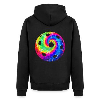 Pickleball Tie Dye Retro 80s 90s - Unisex Premium Organic Zip Hoodie - black - Back - Nico (187cm)