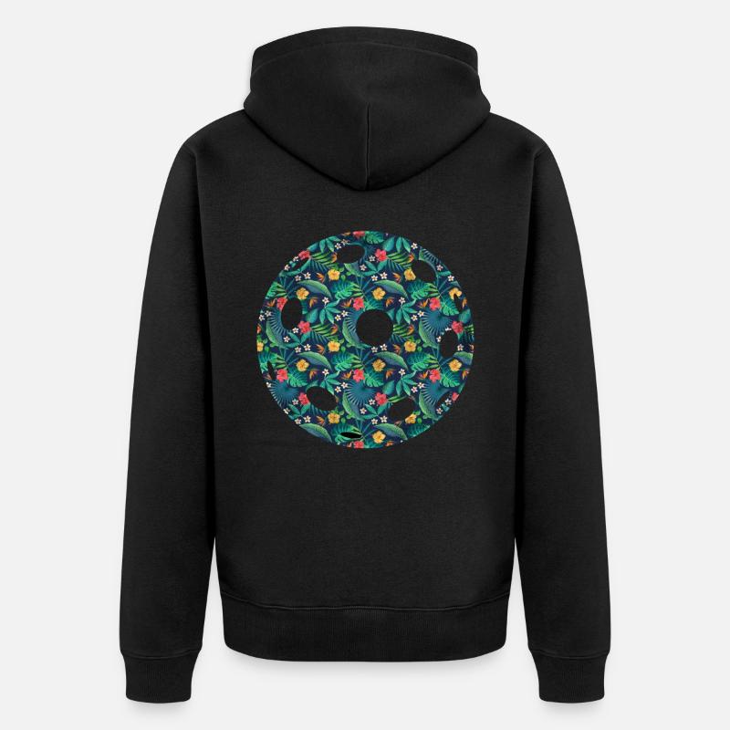 Fleur de pickleball florale - Veste à capuche bio Premium Unisexe - noir