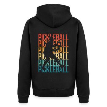 Pickleball Rétro Vintage - Veste à capuche bio Premium Unisexe - noir - Dos - Nico (187cm)