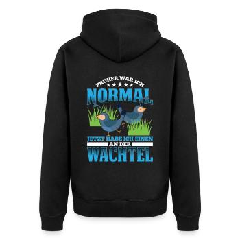 Früher War Ich Normal Jetzt Habe Ich Einen An Der - Unisex Premium Bio Zip Hoodie - Schwarz - Hinten - Nico (187cm)
