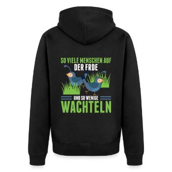 So Viele Menschen auf Der Erde Und So Wenige Wacht - Unisex Premium Bio Zip Hoodie - Schwarz - Hinten - Nico (187cm)