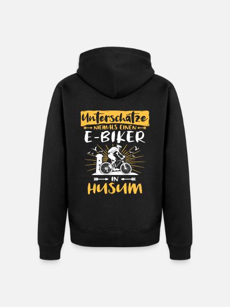 Husum Ebike Husumer Ebiker - Unisex Premium Bio Zip Hoodie - Schwarz