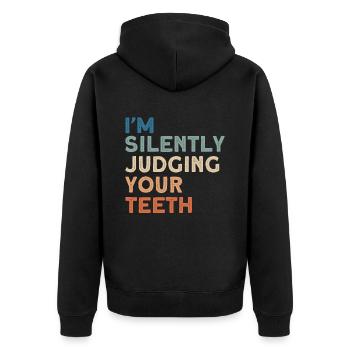 Dentist Dental Gift Medical Student Dentist - Unisex Premium Organic Zip Hoodie - black - Back - Nico (187cm)