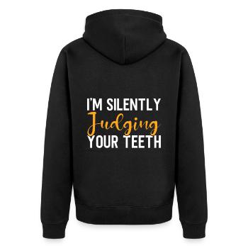 Dentist Dental Gift Medical Student Dentist - Unisex Premium Organic Zip Hoodie - black - Back - Nico (187cm)