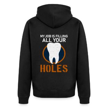 Dentist Dental Gift Medical Student Dentist - Unisex Premium Organic Zip Hoodie - black - Back - Nico (187cm)