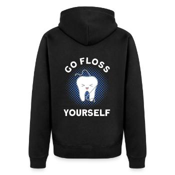 Dentist Dental Gift Medical Student Dentist - Unisex Premium Organic Zip Hoodie - black - Back - Nico (187cm)