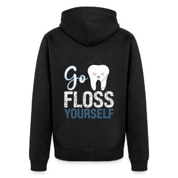 Zahnarzt Dental Geschenk Medizinstudent Zahnarzt - Unisex Premium Bio Zip Hoodie - Schwarz - Hinten - Nico (187cm)