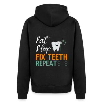 Dentist Dental Gift Medical Student Dentist - Unisex Premium Organic Zip Hoodie - black - Back - Nico (187cm)