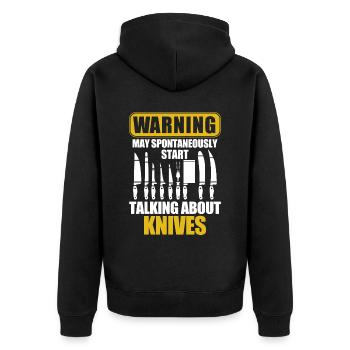 Butcher Gift Butcher Butcher Master Butcher - Unisex Premium Organic Zip Hoodie - black - Back - Nico (187cm)