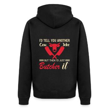 Butcher Gift Butcher Butcher Master Butcher - Unisex Premium Organic Zip Hoodie - black - Back - Nico (187cm)