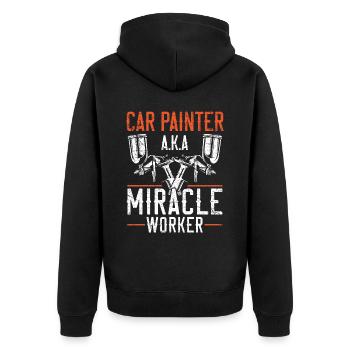 Peintre automobile Miracle Worker Peintre de carrosserie automobile - Veste à capuche bio Premium Unisexe - noir - Dos - Nico (187cm)