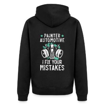 Peintre Automobile Je Corrige Vos Erreurs Voiture - Veste à capuche bio Premium Unisexe - noir - Dos - Nico (187cm)