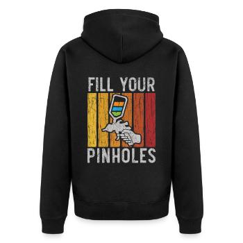 Füllen Sie Ihre Löcher Auto Detaillierung Auto Karosserielackierer - Unisex Premium Bio Zip Hoodie - Schwarz - Hinten - Nico (187cm)