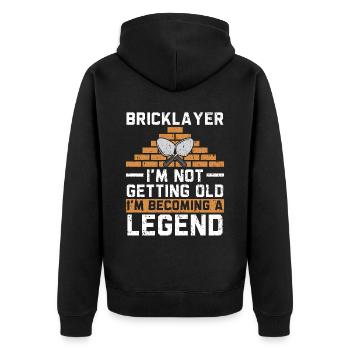 Bricklayer I'm Becoming A Legend Construction - Unisex Premium Organic Zip Hoodie - black - Back - Nico (187cm)