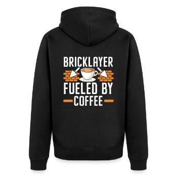 Bricklayer Fueled By Coffee Drinker Brickmason - Unisex Premium Organic Zip Hoodie - black - Back - Nico (187cm)