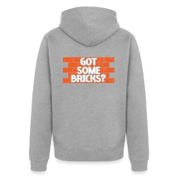 Habe ein paar Ziegel Maurer Konstruktion Maurer Maurer - Unisex Premium Bio Zip Hoodie - Grau meliert - Hinten - Nico (187cm)