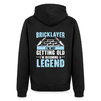 Bricklayer I'm Becoming A Legend Construction - Unisex Premium Organic Zip Hoodie - black - Back - Nico (187cm)