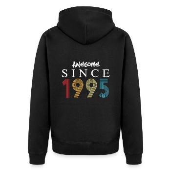 Génial depuis 1995 Anniversaire 1995 Millésime 1995 - Veste à capuche bio Premium Unisexe - noir - Dos - Nico (187cm)