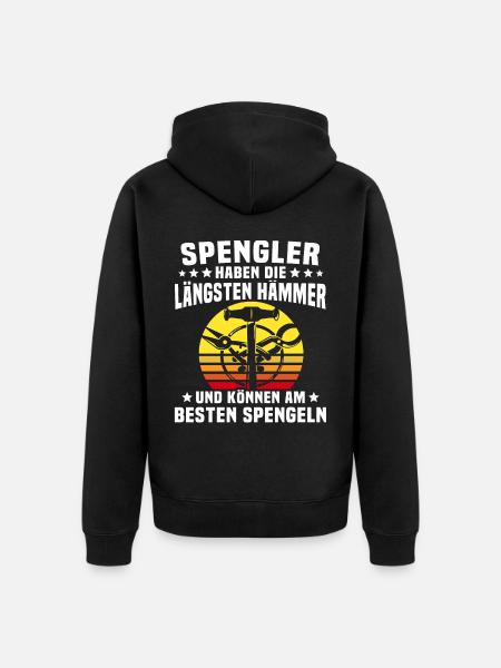 Spengler Bauspengler Spengeln - Unisex Premium Bio Zip Hoodie - Schwarz