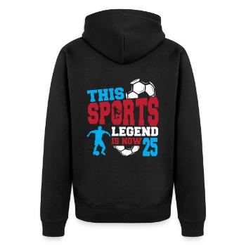 This sports legend is now 25, football game 25. - Unisex Premium Organic Zip Hoodie - black - Back - Nico (187cm)