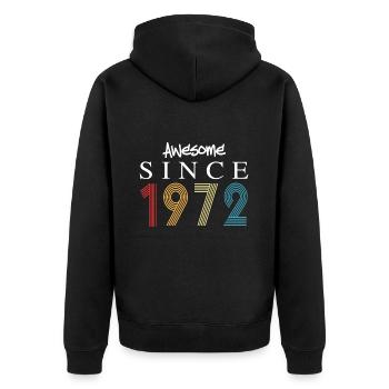 Génial depuis 1972 Anniversaire 1972 Millésime 1972 - Veste à capuche bio Premium Unisexe - noir - Dos - Nico (187cm)