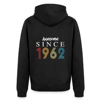 Génial depuis 1962 Anniversaire 1962 Millésime 1962 - Veste à capuche bio Premium Unisexe - noir - Dos - Nico (187cm)