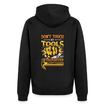 Ne touchez pas à mes outils - Veste à capuche bio Premium Unisexe - noir - Dos - Nico (187cm)