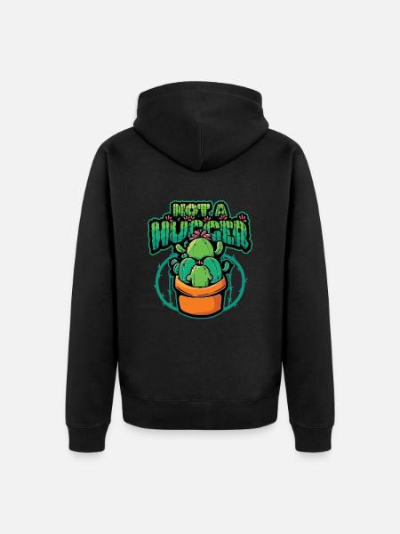 No hugging cactus - Unisex Premium Organic Zip Hoodie - black