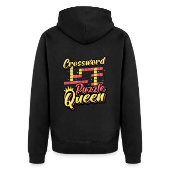 Mots croisés Reine - Veste à capuche bio Premium Unisexe - noir - Dos - Nico (187cm)
