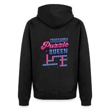 Mots croisés Reine - Veste à capuche bio Premium Unisexe - noir - Dos - Nico (187cm)