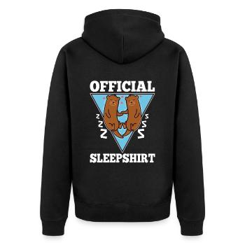 Chemise de nuit officielle Otter - Veste à capuche bio Premium Unisexe - noir - Dos - Nico (187cm)