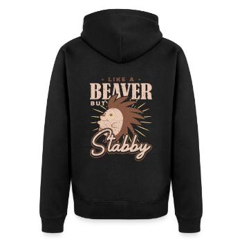 Comme un castor mais un porc-épic stabby - Veste à capuche bio Premium Unisexe - noir - Dos - Nico (187cm)
